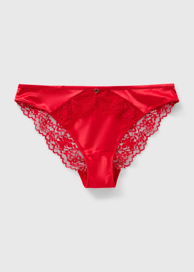 Red Satin Co Ord Brazilian Knickers