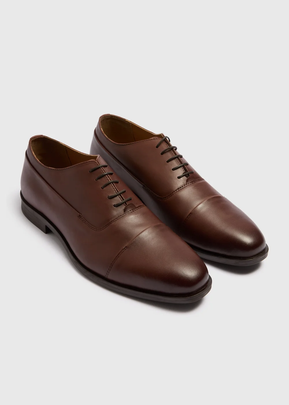 Tan Smart Leather Oxford Shoes - Size 6 Image 1
