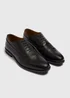 Black Oxford Smart Leather Shoes - Size 6 Image 1