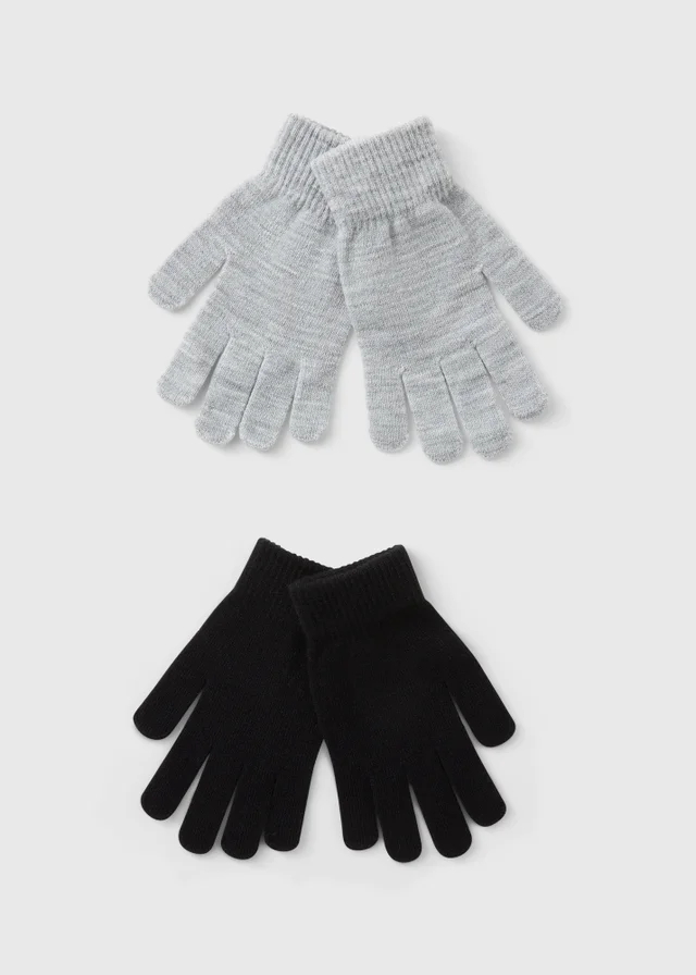 2 Pack Black & Grey Gloves