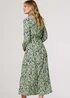 Izabel London Green Printed Long Sleeve Midi Shirt Dress - 12 Image 3