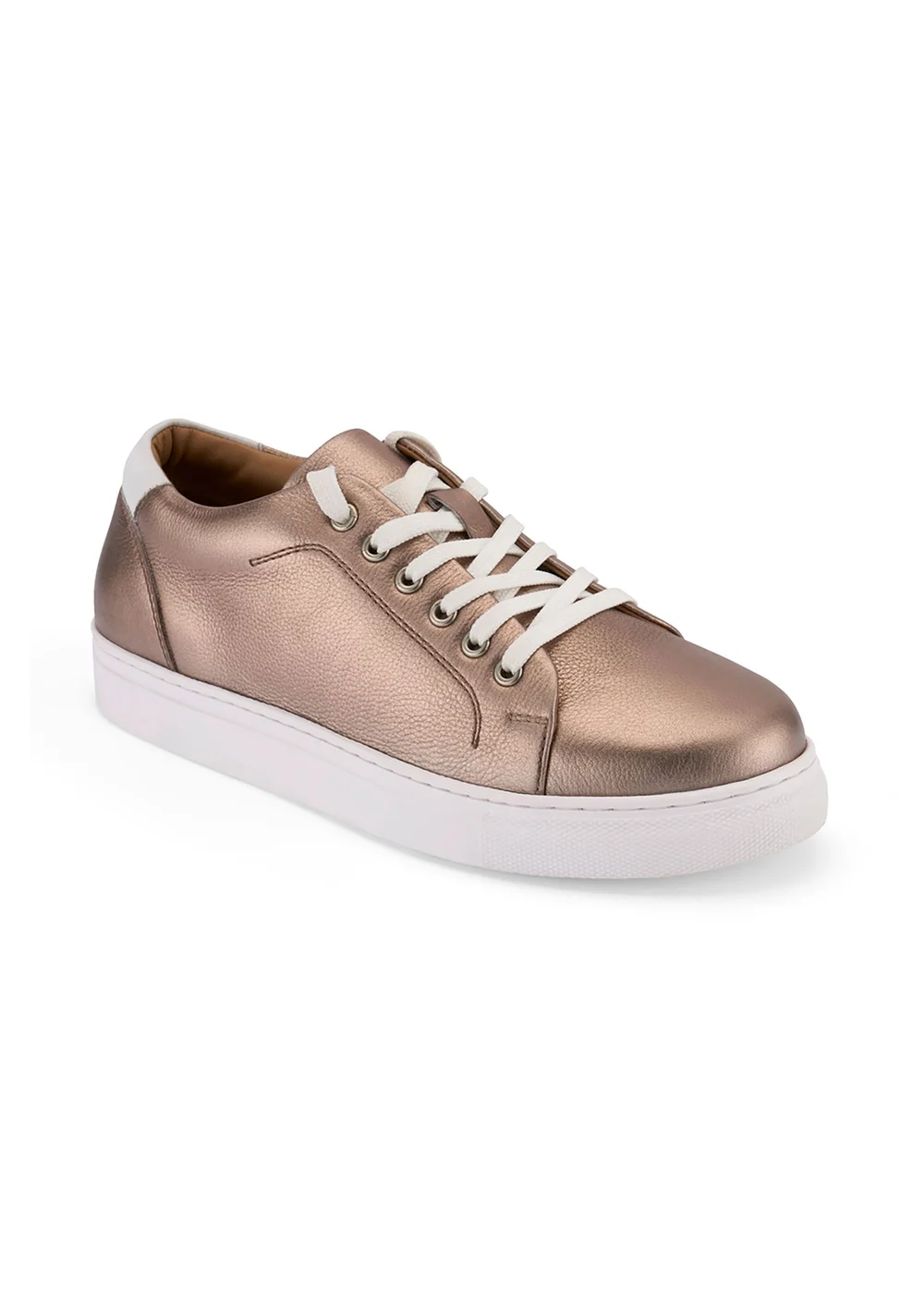 Cotton Traders Metallic Grace Leather Metallic Trainers - 5 Image 1