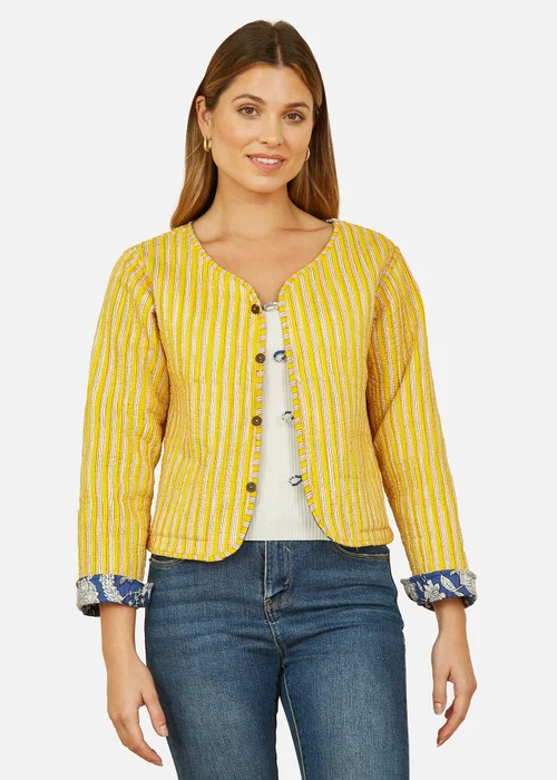 Yumi Blue Floral Reversible Cotton Quilted Jacket - 14 Image 2