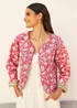 Yumi White Floral Reversible Cotton Quilted Jacket - 14 Image 2
