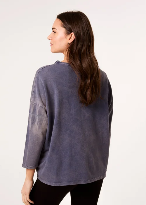 Blue Vanilla Denim Bow Sweatshirt - S/M Image 3