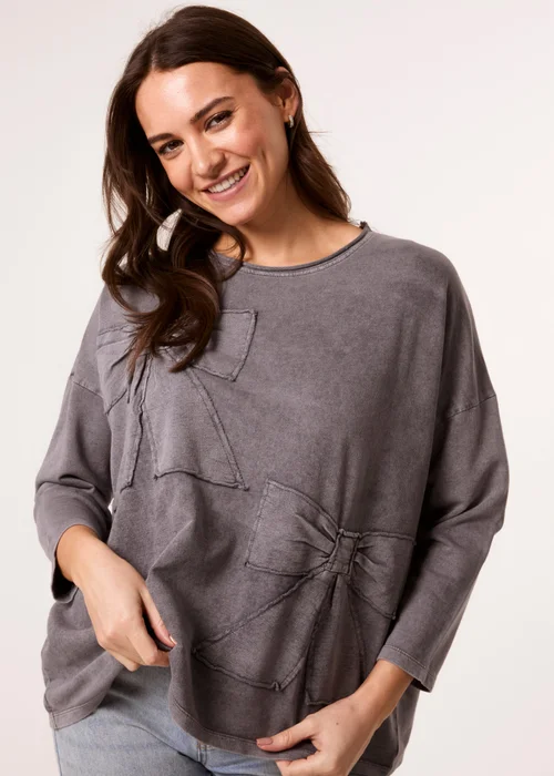 Blue Vanilla Grey Bow Sweatshirt - Medium/Large Image 1