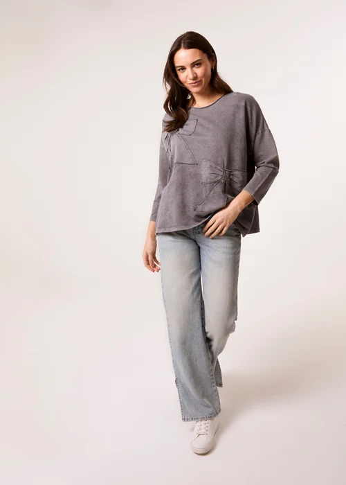 Blue Vanilla Grey Bow Sweatshirt - Medium/Large Image 3