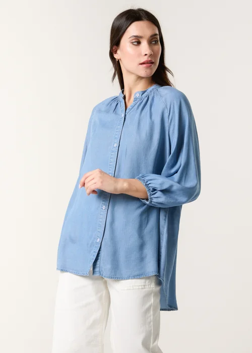 Blue Vanilla Denim Button Front Denim Blouse - L/XL Image 1