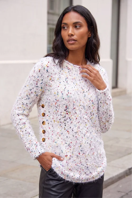 Roman Ivory Nep Curved Hem Jumper - 12 Image 1