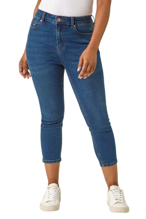 Roman Indigo Petite Slim Crop Stretch Jeans - Size 16 Image 1