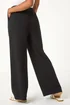 Roman Black Petite Linen Mix Wide Leg Trouser - 8 Image 4