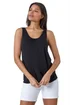 Roman Black Plain V-Neck Stretch Jersey Vest Top - Size 14 Image 1