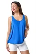 Roman Royal Blue Plain V-Neck Stretch Jersey Vest Top - Size 10 Image 1