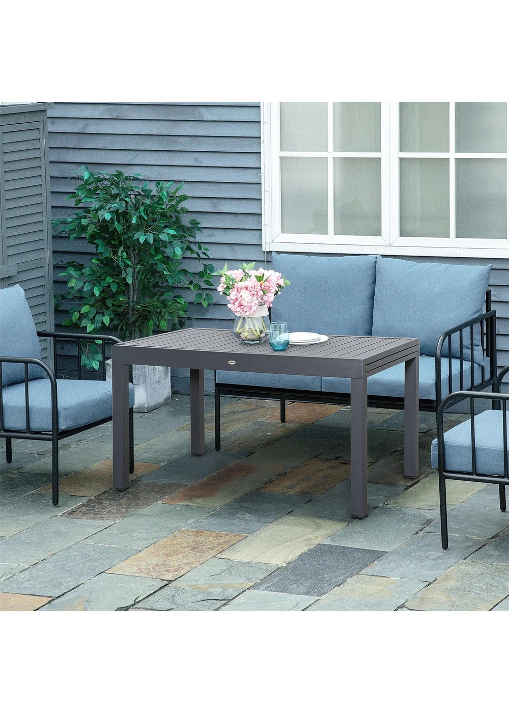 Outsunny Extendable Garden Table 10 Seater for Lawn Balcony & Backyard - One Size Image 1