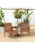 Outsunny Wooden Garden Love Seat with Coffee Table Umbrella Partner Bench - One Size Image 1