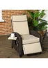 Outsunny Outdoor Recliner Chair with Cushion Rattan Lounge Chair - One Size Image 1