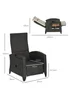 Outsunny Outdoor Recliner Chair with Cushion Rattan Lounge Chair - One Size Image 3