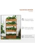 Outsunny Raised Garden Bed Wooden Plant Stand Orange - One Size Image 5