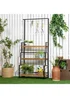 Outsunny 3 Tiered Plant Stand Rack with Hanging Hooks for Indoor Outdoor - One Size Image 1