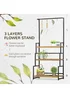 Outsunny 3 Tiered Plant Stand Rack with Hanging Hooks for Indoor Outdoor - One Size Image 4