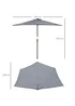 Outsunny Metal Frame Garden Furniture Parasol Half Round Umbrella - One Size Image 3