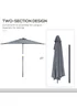 Outsunny Metal Frame Garden Furniture Parasol Half Round Umbrella - One Size Image 5