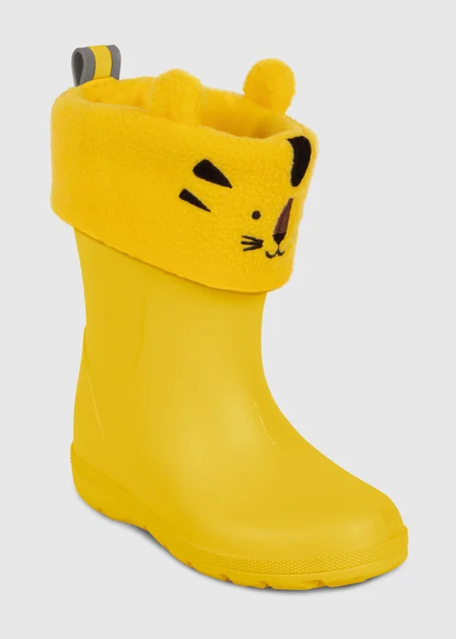 Totes Cirrus Yellow Childrens Novelty Welly Liner - Size 5-6 Image 3