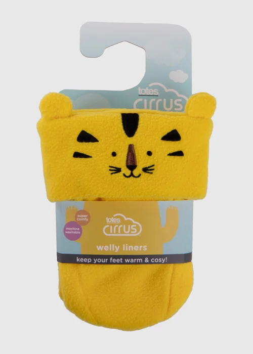 Totes Cirrus Yellow Childrens Novelty Welly Liner - 5-6 Image 5