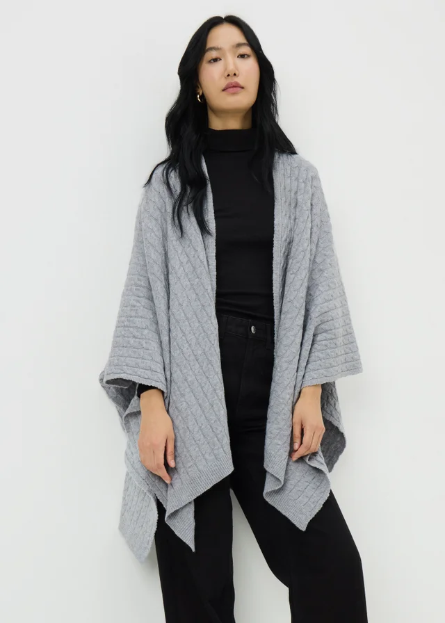 Grey Baby Cable Shawl