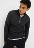 Black Quilted Texture Half Zip Sweatshirt - Large Image 1