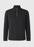 Black Quilted Texture Half Zip Sweatshirt - Large Image 3
