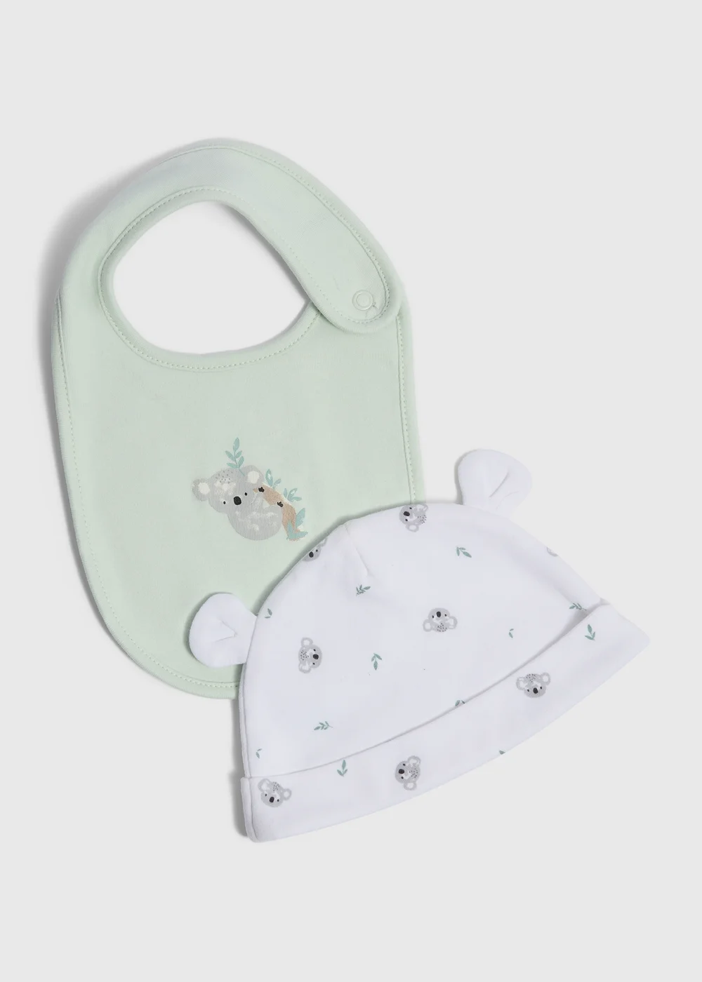 Baby Grey Koala Hat & Bib Set (Newborn-6mths) - Age 0 - 3 Months Image 1
