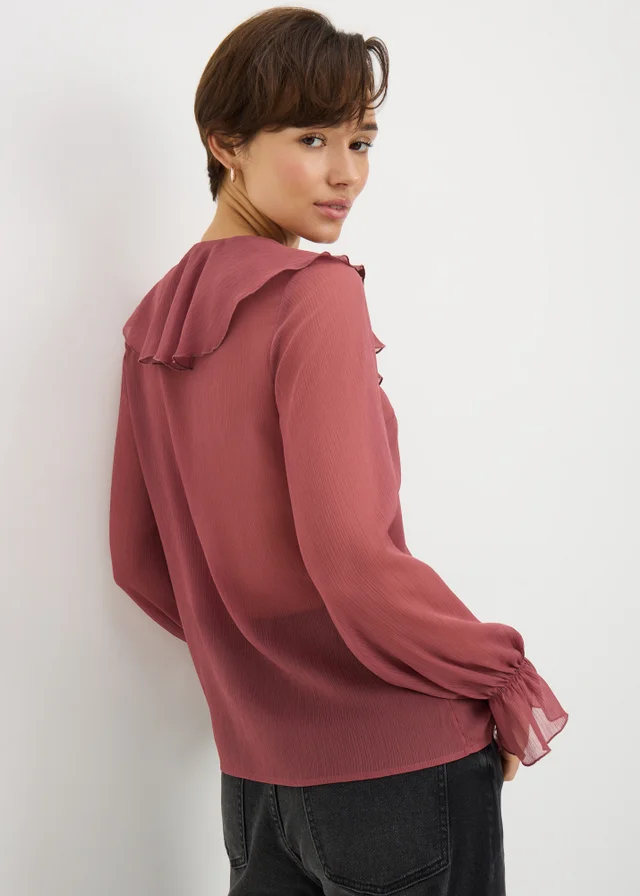 Pink Ruffle Romantic Blouse