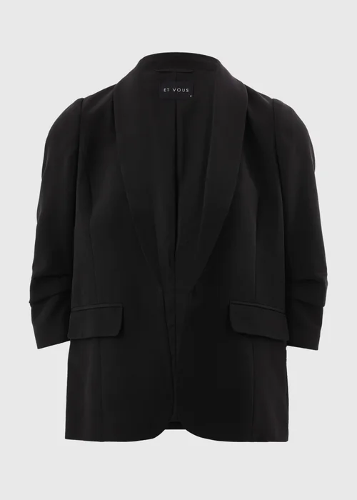 Et Vous Black Ruched Blazer - 8 Image 3