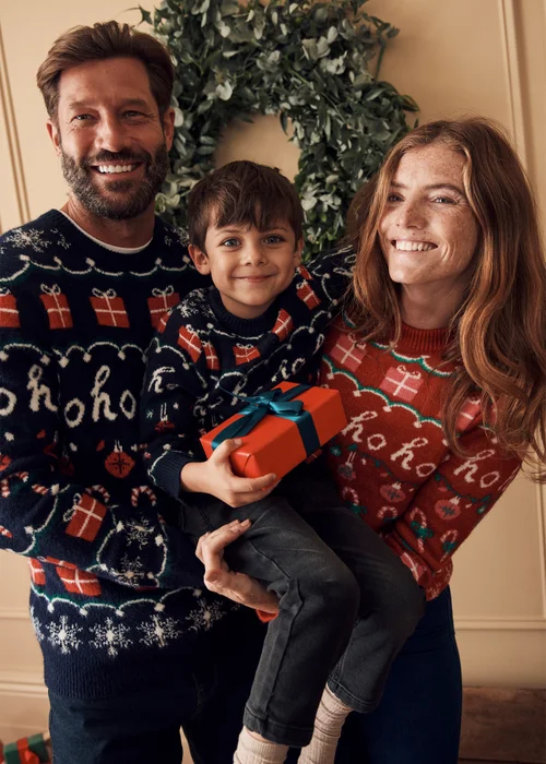 Boys Navy Fairisle Christmas Matching Family Jumper (1-13yrs) - Age 11 Years Image 2