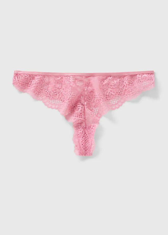 Pink Cross Back Thong Knickers