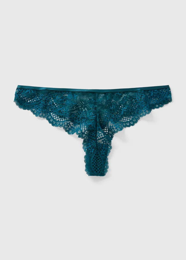 Teal Lace Thong