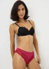 Burgundy Lace Back Brazilian Knickers - Small Image 2