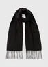 Black Fringe Trim Scarf - One Size Image 1