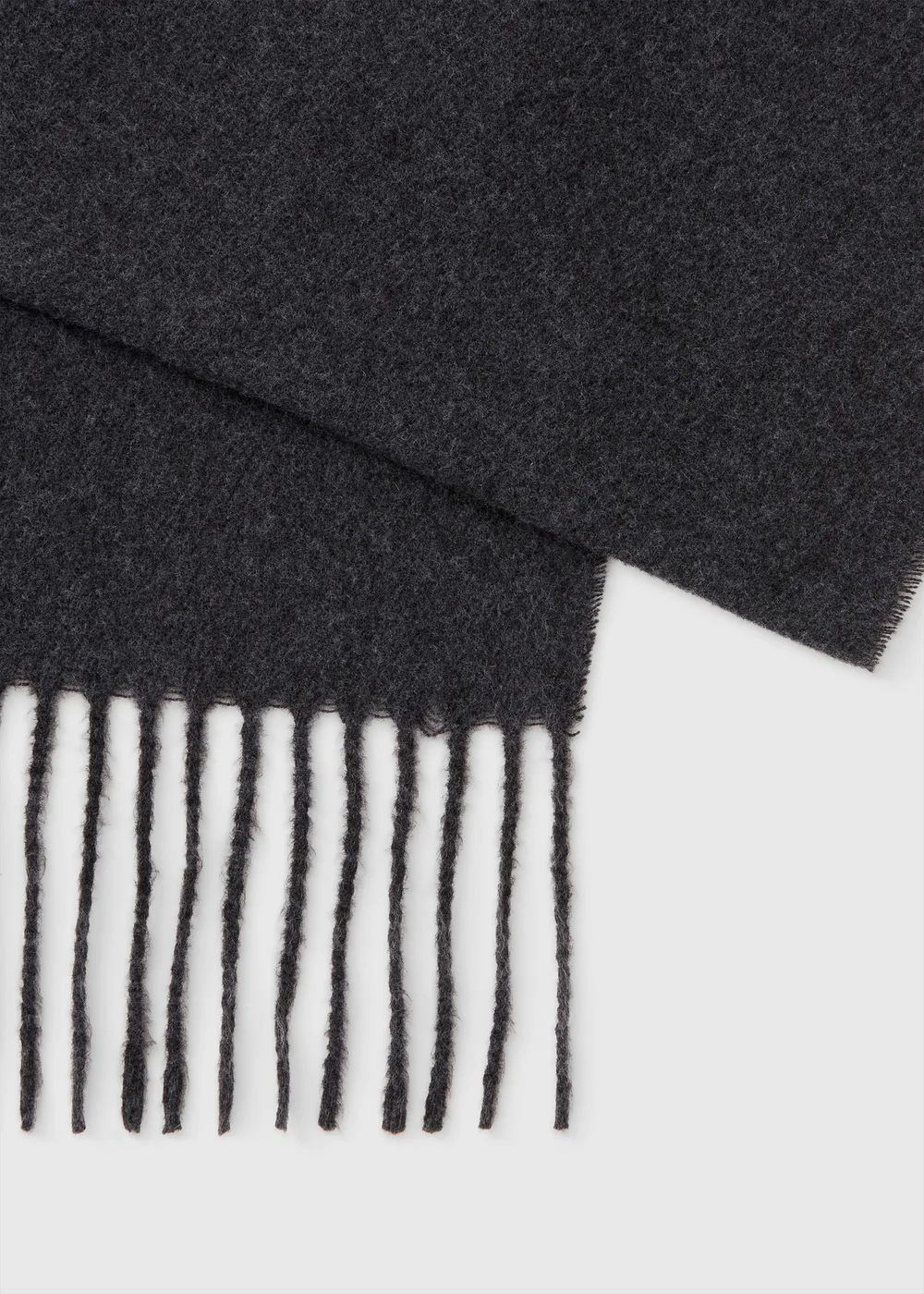 Grey Fringe Trim Scarf - One Size Image 2