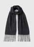 Grey Fringe Trim Scarf - One Size Image 1