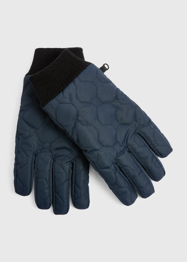 Navy Padded Gloves