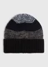 Black Colour Block Beanie - One Size Image 1