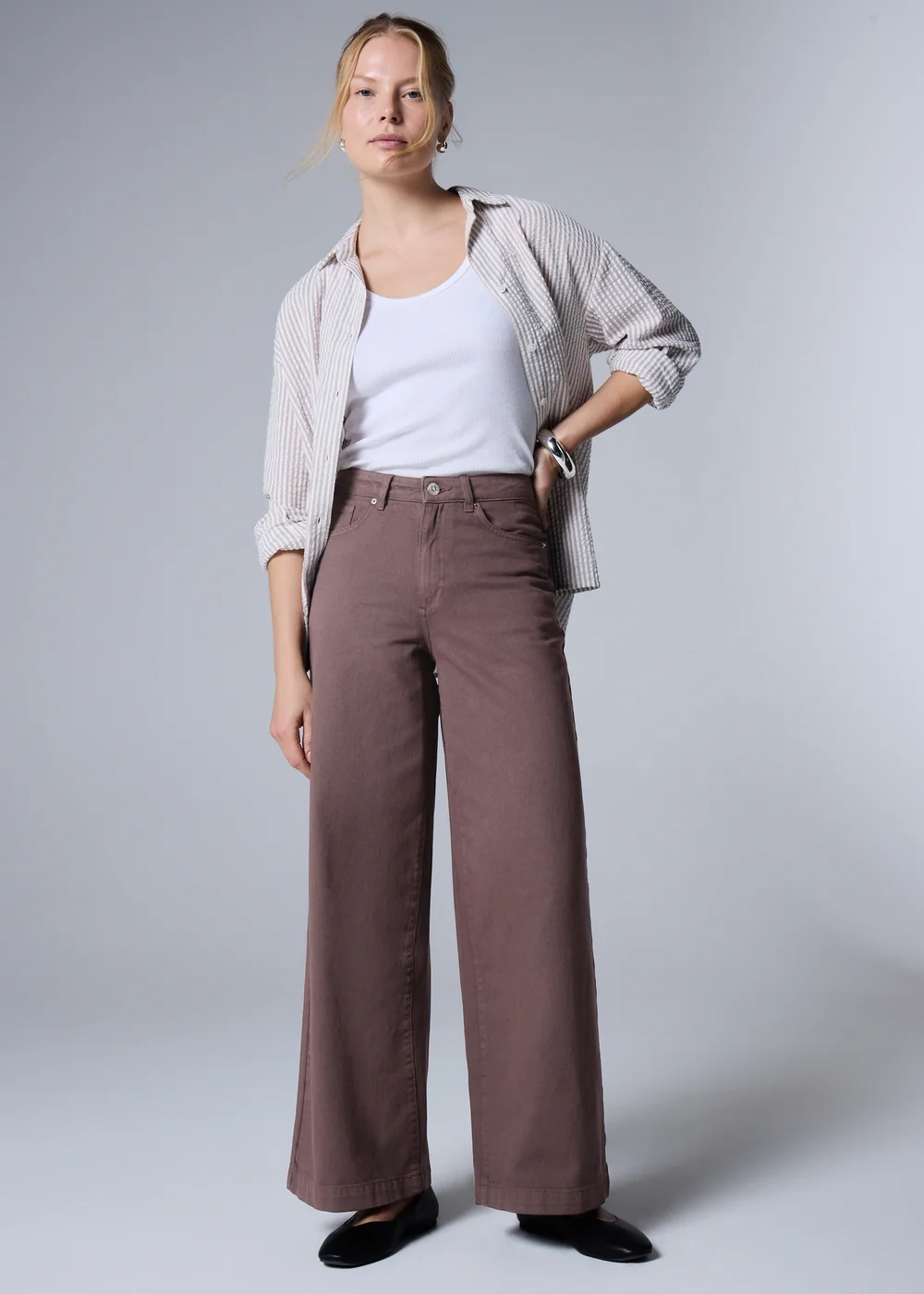 Brown Wide Leg Jeans - Size 22 31 leg Image 2