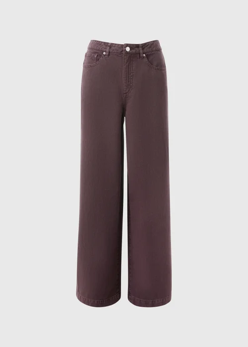 Burgundy Wide Leg Jeans - Size 10 29 leg Image 2