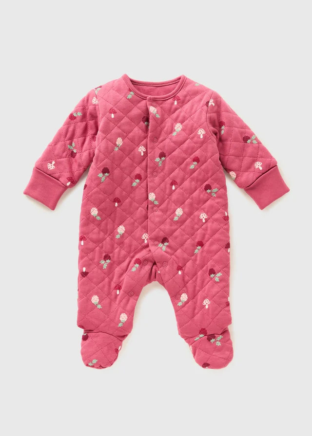 Baby Pink Quilted Sleepsuit (Newborn-23mths)