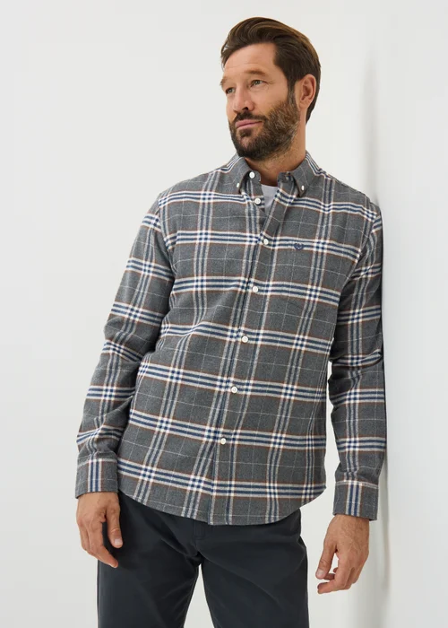 Lincoln Charcoal Brushed Check Shirt - XXXL Image 2