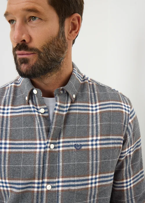 Lincoln Charcoal Brushed Check Shirt - XXXL Image 3