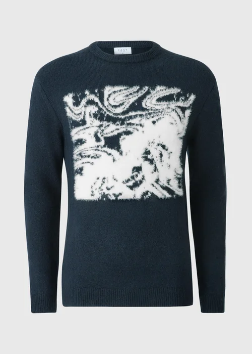 Navy Abstract Design Jumper - Large Image 4