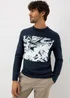 Navy Abstract Design Jumper - Large Image 3